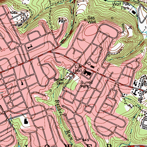 Topographic Map of Lower Burrell Police Department, PA