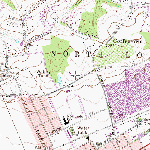 Topographic Map of North Londonderry Township Police Department, PA