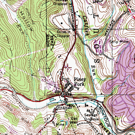 Topographic Map of South Park Township Police Department, PA