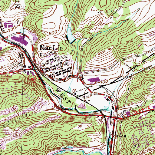 Topographic Map of Norwegian Township Police Department, PA