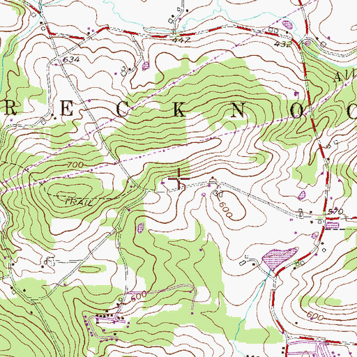 Topographic Map of Brecknock Township Police Department, PA