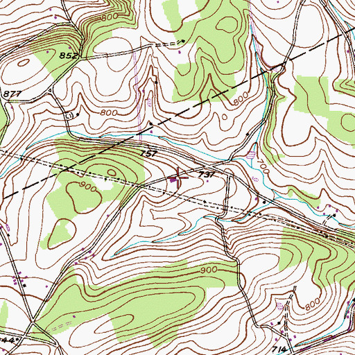 Topographic Map of East Penn Township Police Department, PA