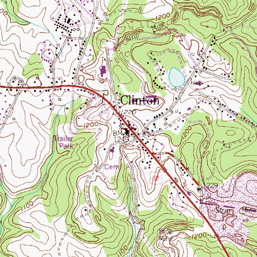 Topographic Map of Findlay Township Police Department, PA