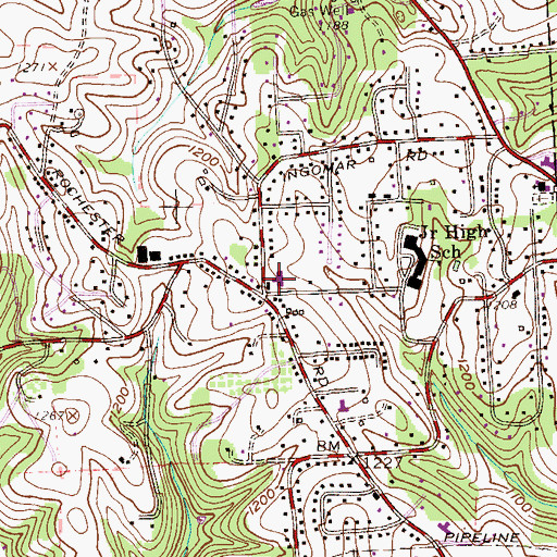 Topographic Map of Franklin Park Police Department, PA