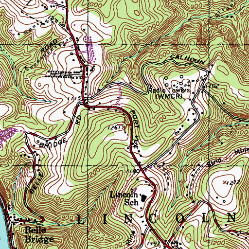 Topographic Map of Lincoln Borough Police Department, PA