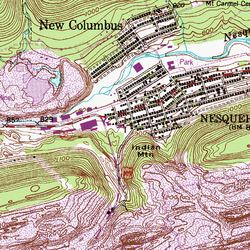 Topographic Map of Nesquehoning Police Department, PA