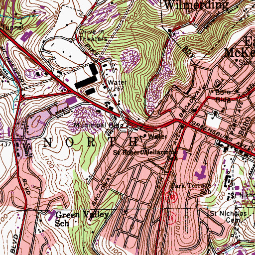 Topographic Map of North Vesailles Township Police Department, PA