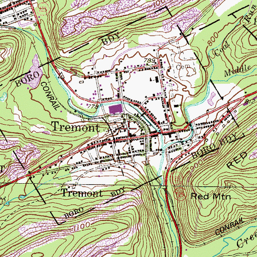 Topographic Map of Tremont Police Department, PA