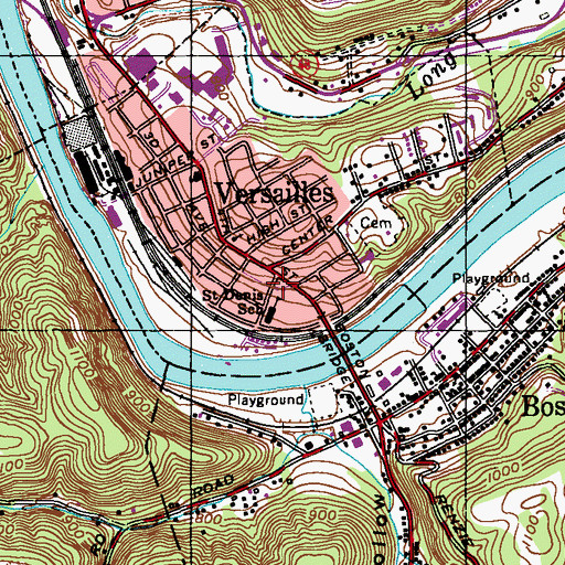 Topographic Map of Versailles Borough Police Department, PA
