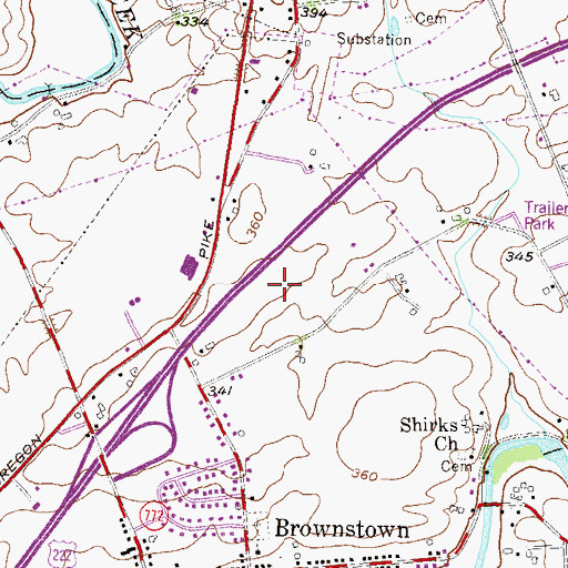 Topographic Map of West Earl Township Police Department, PA