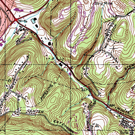 Topographic Map of White Oak Borough Police Department, PA