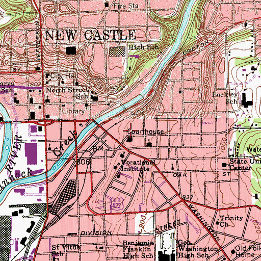 Topographic Map of Lawrence Sheriff's Office, PA