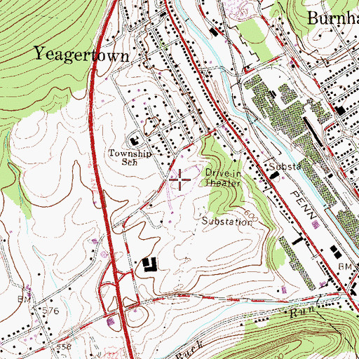 Topographic Map of Mifflin County Regional Police Station, PA