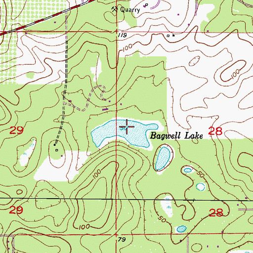 Topographic Map of Bagwell Lake, FL