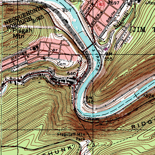 Topographic Map of Carbon County Sheriff's Office, PA