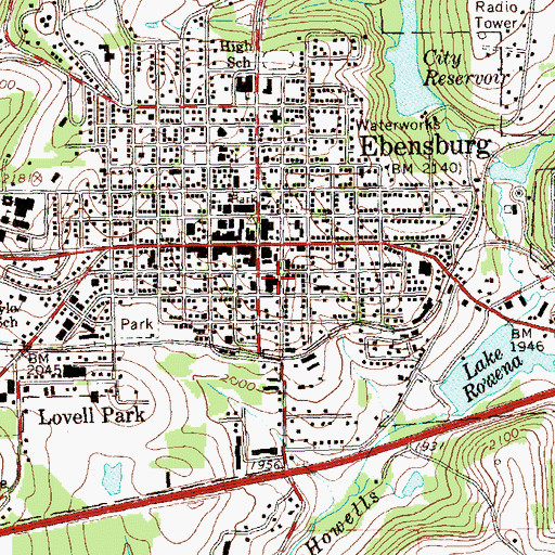 Topographic Map of Cambria County Sheriff, PA