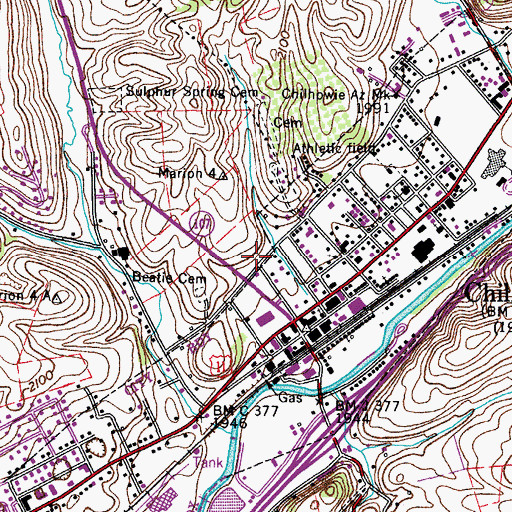 Topographic Map of Chilhowie Post Office, VA