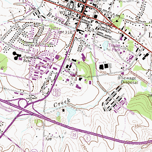 Topographic Map of Leesburg Post Office, VA