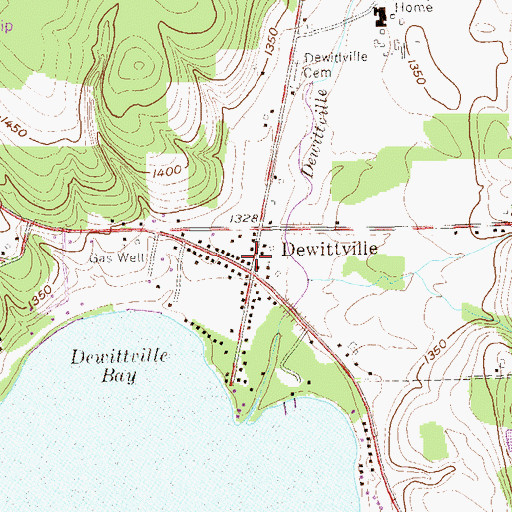 Topographic Map of Dewittville Post Office, NY