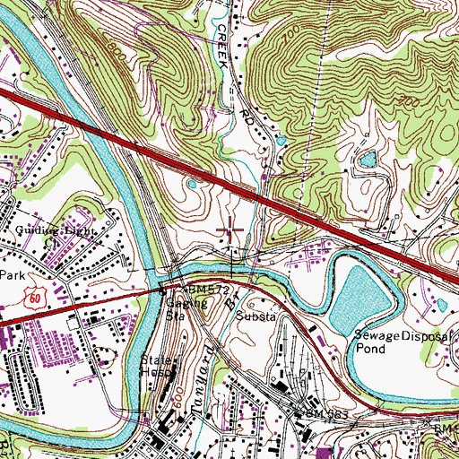 Topographic Map of Robert L Shell Juvenile Center, WV
