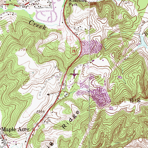 Topographic Map of Sam Purdue Juvenile Center, WV