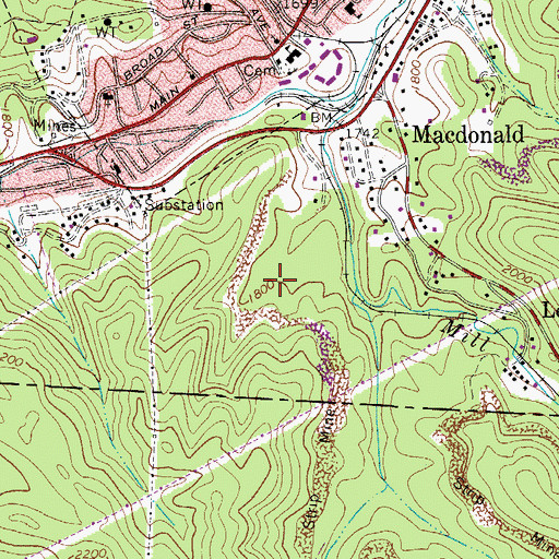 Topographic Map of Gene Sparado Juvenile Center, WV