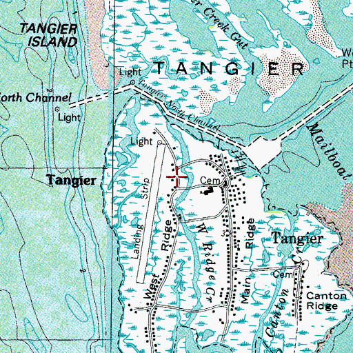 Topographic Map of Tangier Police Department, VA