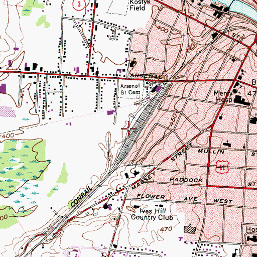 Topographic Map of Jefferson County Sheriff's Office, NY