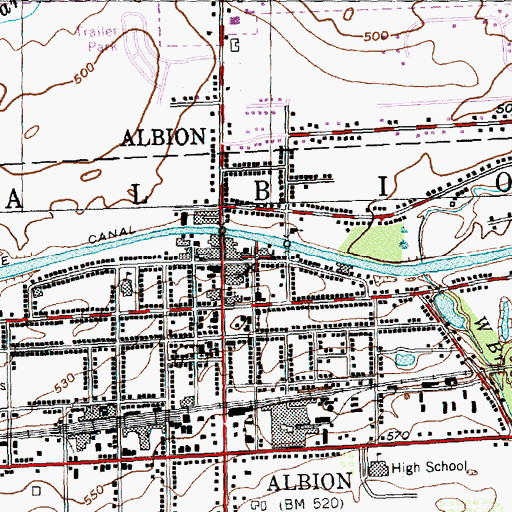 Topographic Map of Albion Police Department, NY