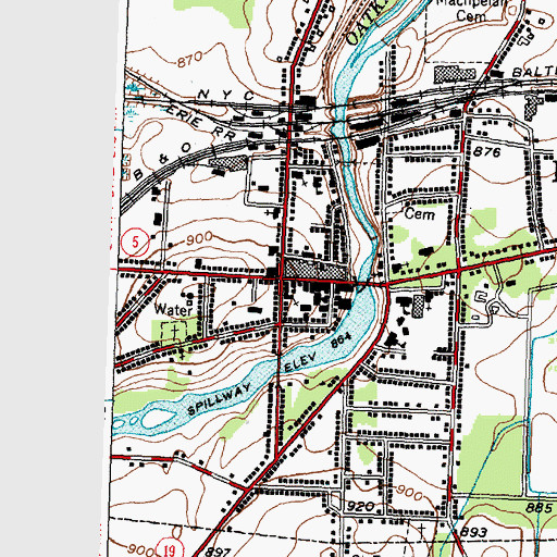 Topographic Map of Le Roy Police Department, NY