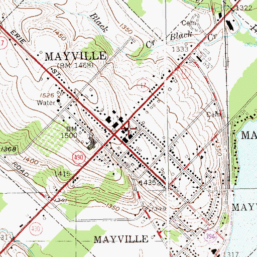 Topographic Map of Chautauqua County Sheriff's Office, NY