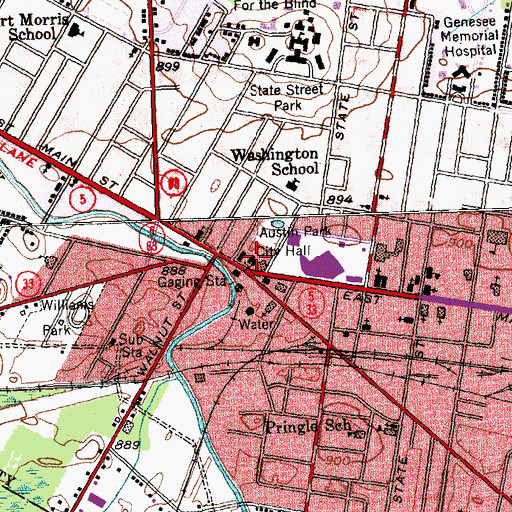 Topographic Map of Batavia Police Department, NY
