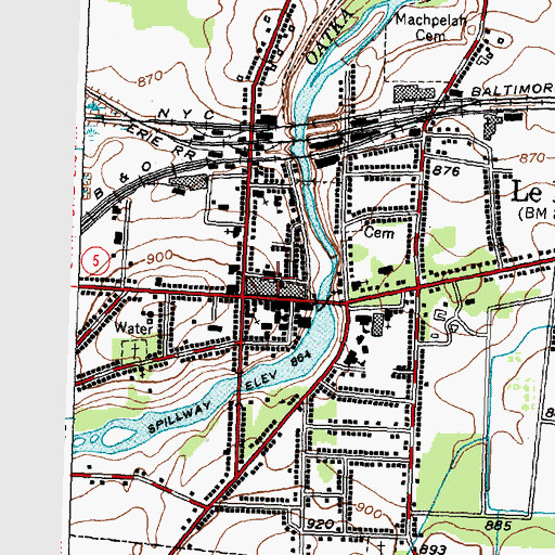 Topographic Map of New York State Police Troop A Zone 1 Le Roy Station, NY