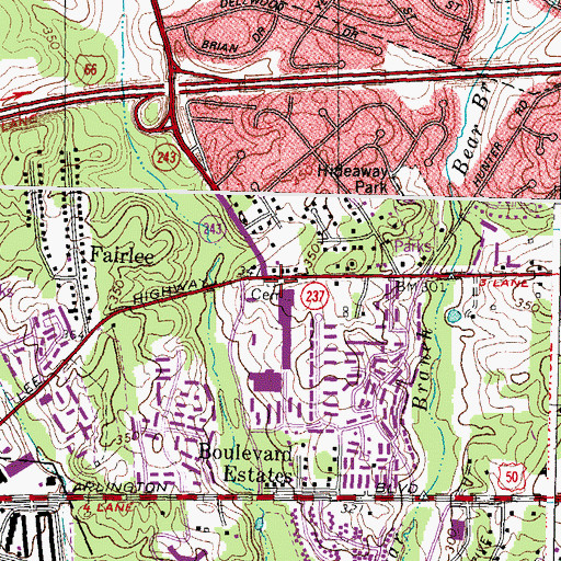 Topographic Map of Thompson Family Cemetery, VA