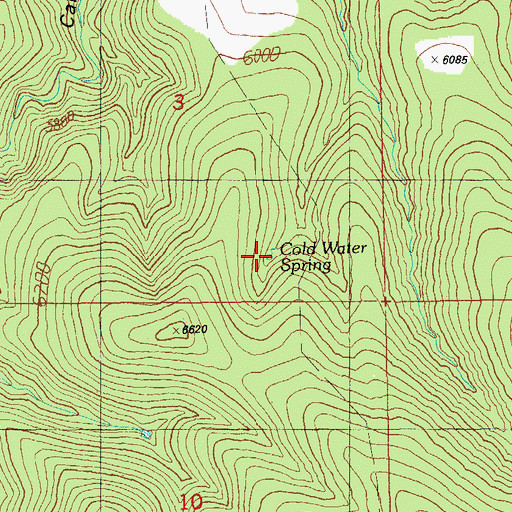 Topographic Map of Cold Water Spring, AZ