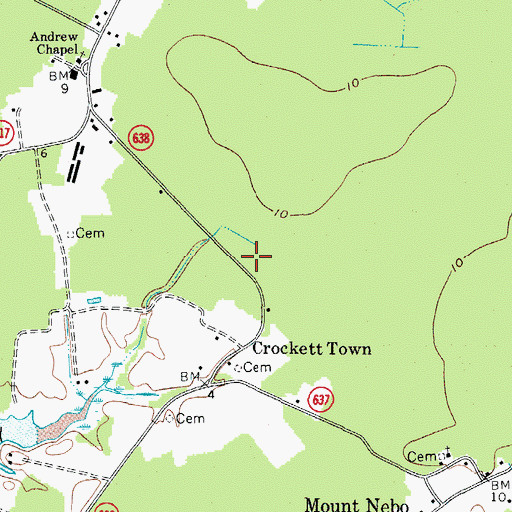 Topographic Map of Addison Plot Cemetery, VA