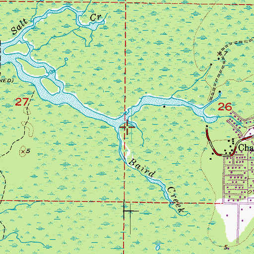 Topographic Map of Baird Creek, FL