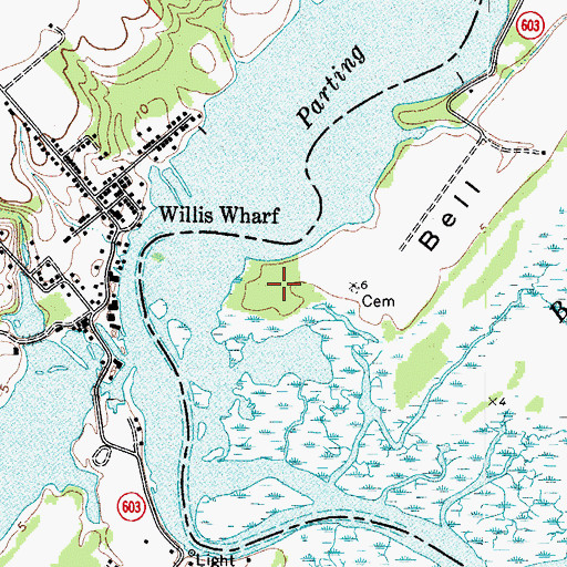 Topographic Map of Old Bell Cemetery, VA