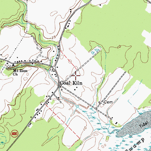 Topographic Map of Coal Kiln Cemetery, VA