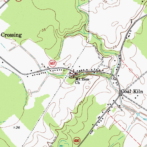 Topographic Map of New Zion Baptist Church Cemetery, VA