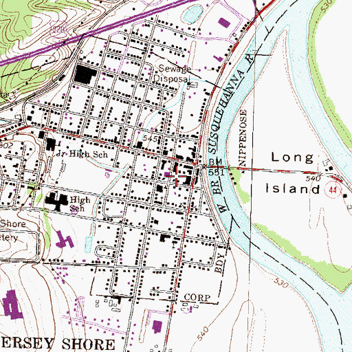Topographic Map of Tiadaghton Valley Regional Police Department, PA