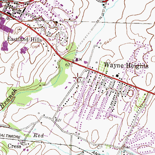 Topographic Map of Washington Township Police Department, PA