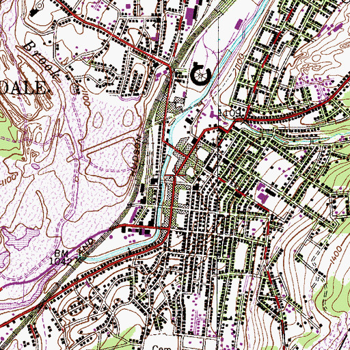 Topographic Map of Carbondale Police Department, PA