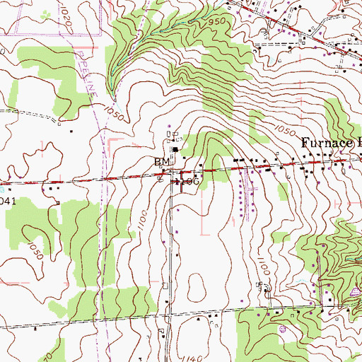 Topographic Map of Shenango Township Mercer County Police Department, PA