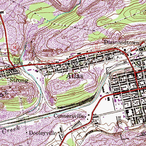 Topographic Map of Mount Carmel Township Police Department, PA