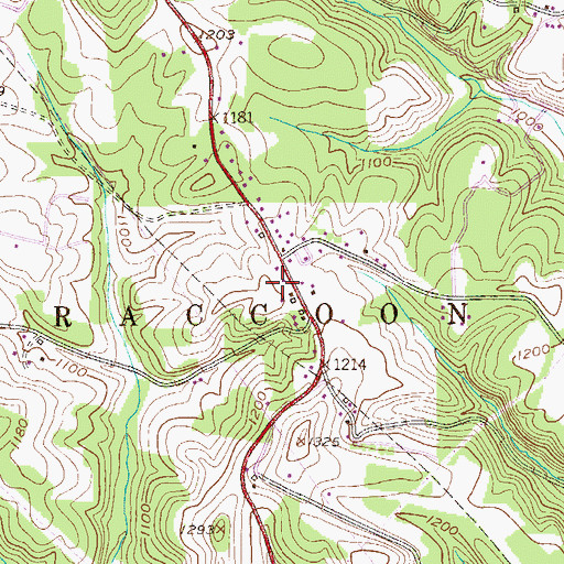 Topographic Map of Raccoon Township Police Department, PA