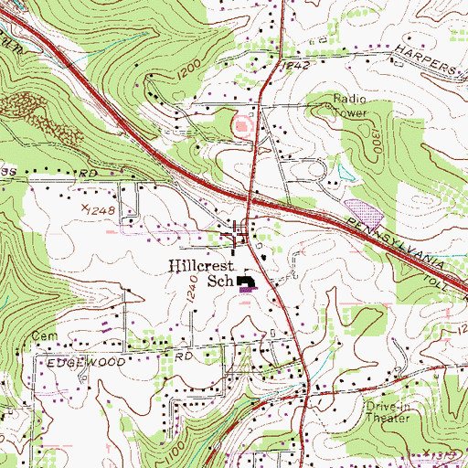 Topographic Map of North Sewickley Township Police Department, PA