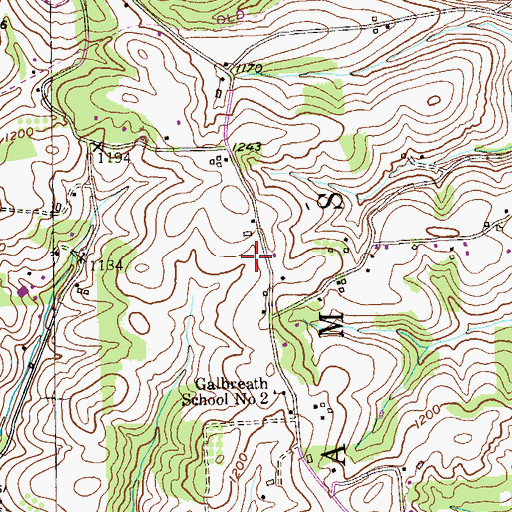 Topographic Map of Adams Township Police Department, PA