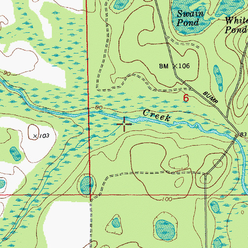 Topographic Map of Baker Creek, FL