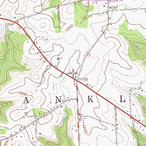 Topographic Map of Franklin Township Police Department, PA